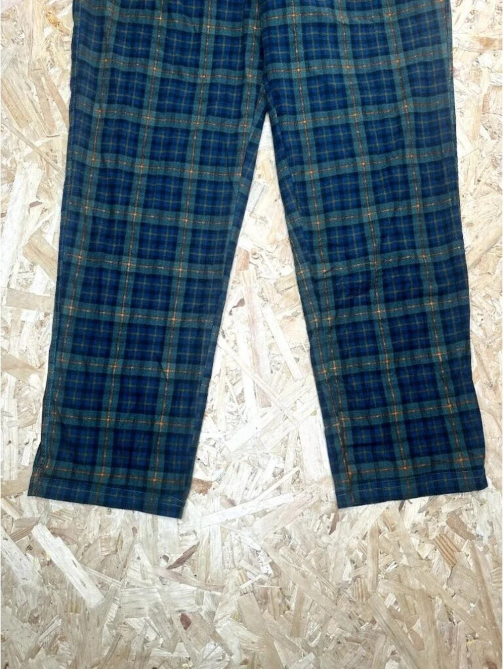 Eddie Bauer Flannel Pajama Pants Mens Large Green Blue Plaid Sleep Lounge Pants
